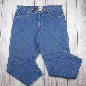 LL Bean Jeans Mens 40x29 Classic Fit Fleece Flannel Lined Blue Denim